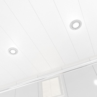 Потолок реечный Cesal C01 Жемчужно-белый Глянцевый Profi 150х4000 мм