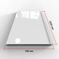Панель ПВХ Век Белая глянцевая 3000х500х9 мм