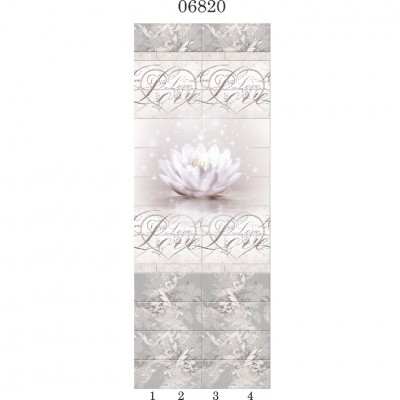 Стеновая панель ПВХ Panda 06820 Романтика Цветок панно 2700х250х8 мм комплект 4 шт