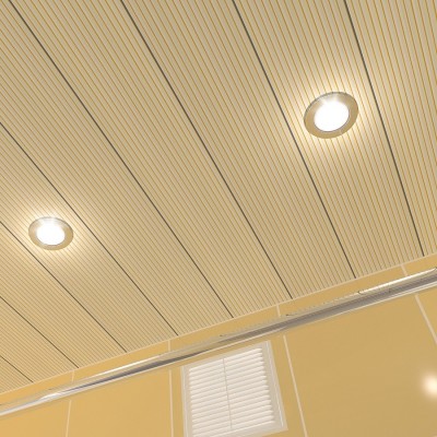 Потолок реечный Cesal 203 Золотая полоса Standart 100х3000х0,55 мм