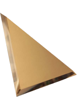 Треугольная зеркальная бронзовая плитка с фацетом 10мм ТЗБ1-03 - 250х250 мм/10шт