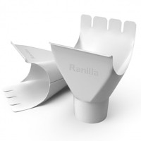 Воронка водосточная металлическая Ranilla RAL 9003 Белая 125/90 мм